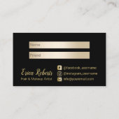 Haar & Makeup Artist Black & Gold Salon Referral (Achterkant)