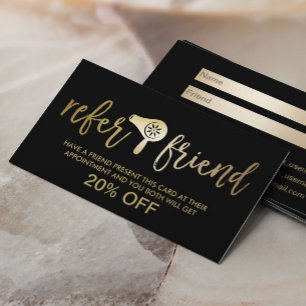Haar & Makeup Artist Black & Gold Salon Referral