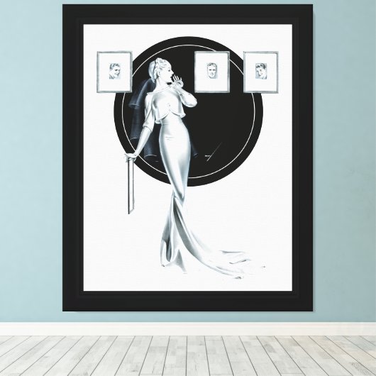 Haar Man kiezen door George Petty Canvas Afdruk (Insitu (Houten vloer))