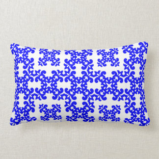 Haar meisje in de stijl Blauw en Witte Damask Girl Kussen