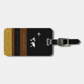 Haar Modern Classy Travel Bagagelabel met strepen (Voorkant horizontaal)