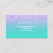 Haar modern typografie lavender glitter turquoise visitekaartje (Achterkant)