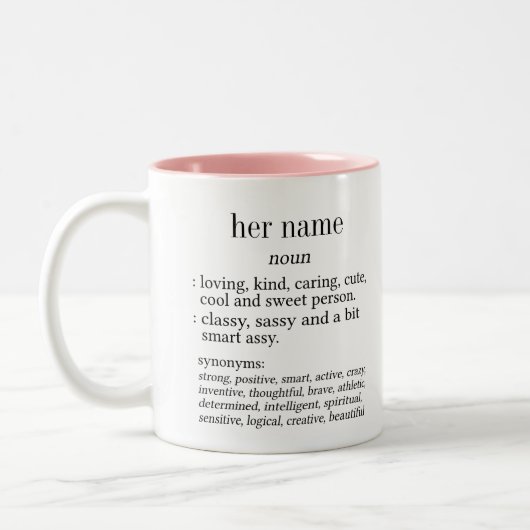 Haar naam dictionary definition Two-Tone koffiekof Tweekleurige Koffiemok (Links)