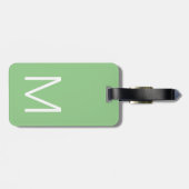Haar Naam Monogram Moderne wijze groen Bagagelabel (Achterkant horizontaal)