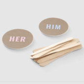 Haar of hem? Bride Groom Rustic Kraft Wedding Game Handwaaier (Niet-gemonteerd)