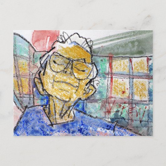 Haar ogen laten rusten Crayon Weerstand Larry Lere Briefkaart (Voorkant)