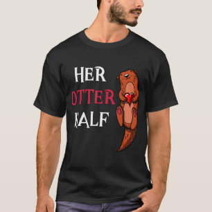 Haar otter Mannen Boyvriendin van een halve Valent T-shirt
