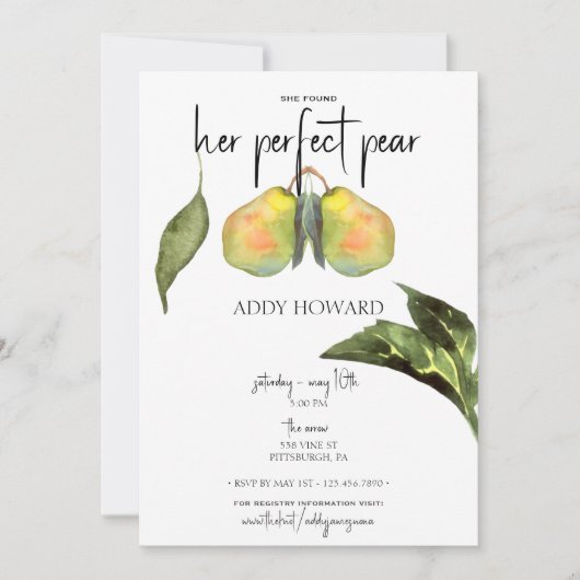 Haar perfecte peren - Bridal Shower Uitnodiging (Voorkant)