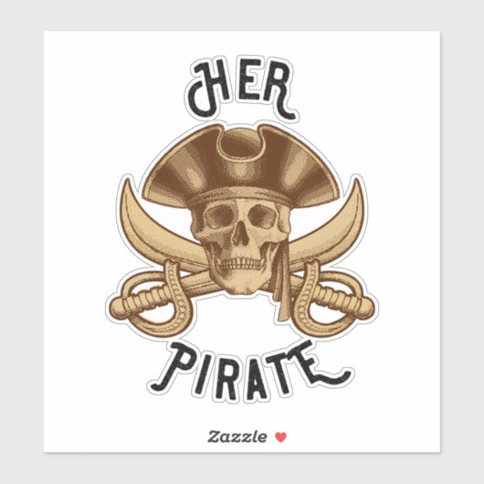 Haar Pirate Crossbones Skull & Sword Sticker (Vel)