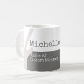 haar professionele halfgrijze halfwitte koffiemok (Voorkant links)