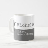 haar professionele halfgrijze halfwitte koffiemok (Voorkant links)