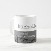 haar professionele halfgrijze halfwitte koffiemok (Voorkant links)