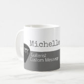 haar professionele halfgrijze halfwitte koffiemok (Voorkant links)