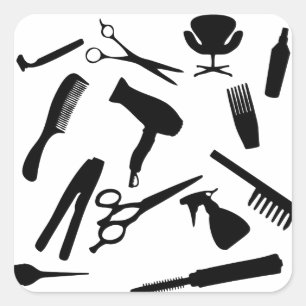 Haar Salon Tools Vierkante Sticker