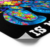 Haar strijd is mijn strijd Autisme Bewustzijn Boks Poster (Hoek)