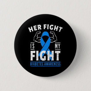 Haar strijd is mijn strijd diabetes bewustzijn t1d ronde button 5,7 cm