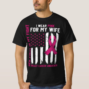Haar Strijd Is Mijn Strijd Ik Draag Roze Echtgenot T-shirt