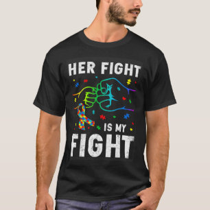 Haar Strijd Is Mijn Strijd Puzzel Vuist Autisme Be T-shirt