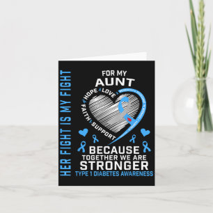 Haar strijd is mijn strijd Tante Type 1 Diabetes T Kaart