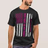 Haar strijd is mijn strijd tegen borstkanker t-shirt (Voorkant)