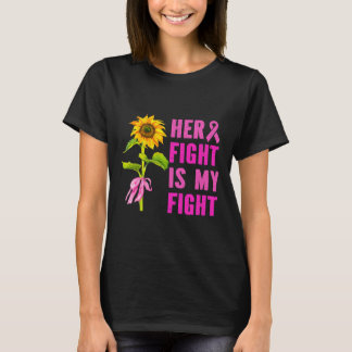 Haar strijd is mijn strijd tegen borstkanker Zonne T-shirt