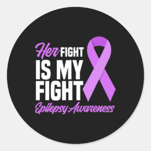 Haar strijd is mijn strijd tegen epilepsie 2 ronde sticker