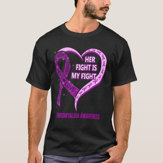 Haar strijd is mijn strijd tegen fibromyalgie Bewu T-shirt (Voorkant)