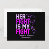 Haar strijd is mijn strijd tegen huiselijk geweld. briefkaart (Voorkant / Achterkant)