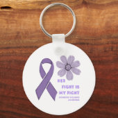 Haar strijd is mijn strijd tegen huiselijk geweld. sleutelhanger (Achterkant)