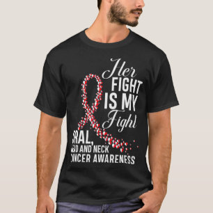 Haar strijd is mijn strijd tegen kanker aan de voo t-shirt