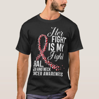 Haar strijd is mijn strijd tegen kanker aan de voo t-shirt