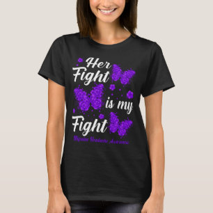 Haar strijd is mijn strijd tegen migraine hoofdpij t-shirt