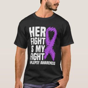 Haar strijd is mijn strijd tegen Paarse lintepilep T-shirt