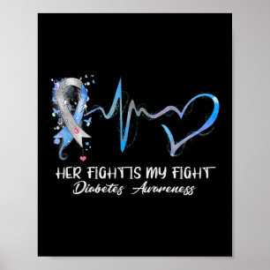 Haar strijd is mijn strijd van type 1 diabetes. poster