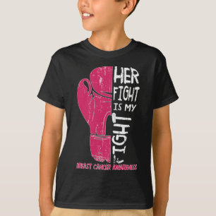 Haar strijd is mijn vechtende handschoenkast borst t-shirt