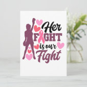 Haar strijd is ons bewustzijn van borstkanker. save the date (Staand voorkant)