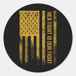 Haar strijd is onze strijd: bewustwording van kind ronde sticker