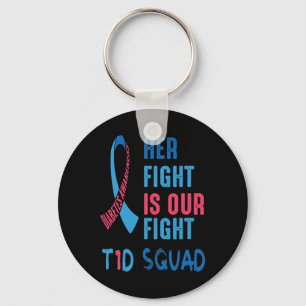Haar strijd is onze strijd Diabetes Awareness Day Sleutelhanger