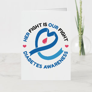 Haar Strijd Is Onze Strijd – Diabetes Bewustzijn Folie Feestdagenkaart