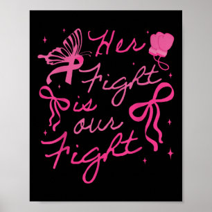 Haar strijd is onze strijd tegen borstkanker bewus poster