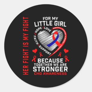 Haar strijd kleine meisje CHD bewustzijn hartziekt Ronde Sticker