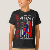 Haar Strijd Tante Chd Bewustzijn Amerikaanse Vlag T-shirt (Voorkant)