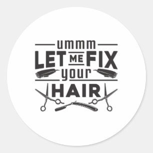 Haar Stylist Barber Schaar Kapper Gift Idee Ronde Sticker