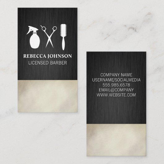 Haar Stylist Barber Tools | Stijlvol Visitekaartje (Voorkant / Achterkant)