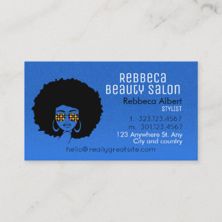 Haar Stylist Beauty Girl Salon Blauw Visitekaartje