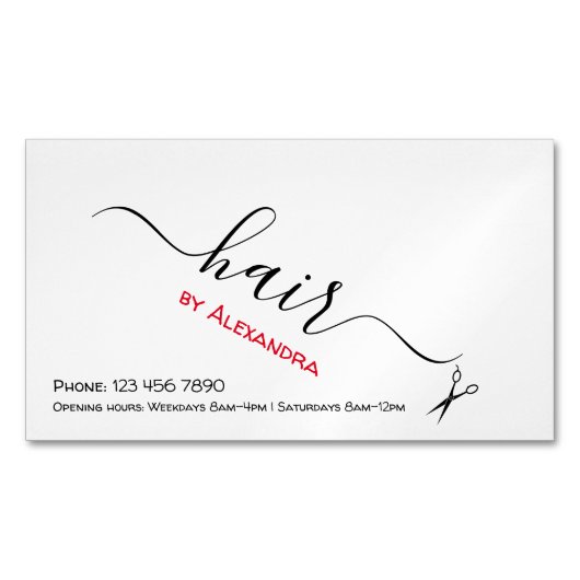 Haar Stylist Card Magnet Magnetisch Visitekaartje (Voorkant)