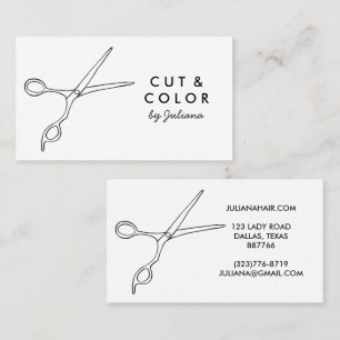Haar Stylist Chic Scissors Line Art Minimale Aange Visitekaartje