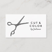 Haar Stylist Chic Scissors Line Art Minimale Aange Visitekaartje (Voorkant)