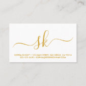 Haar Stylist Custom Goud Script Schaar Monogram Visitekaartje (Achterkant)