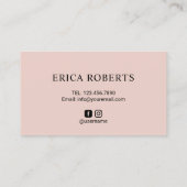 Haar Stylist Cute Typography Black & Blush Pink Visitekaartje (Achterkant)